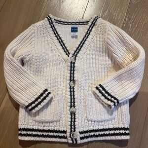 Old Navy Cream Knit Sweater with Black Stripe Trim